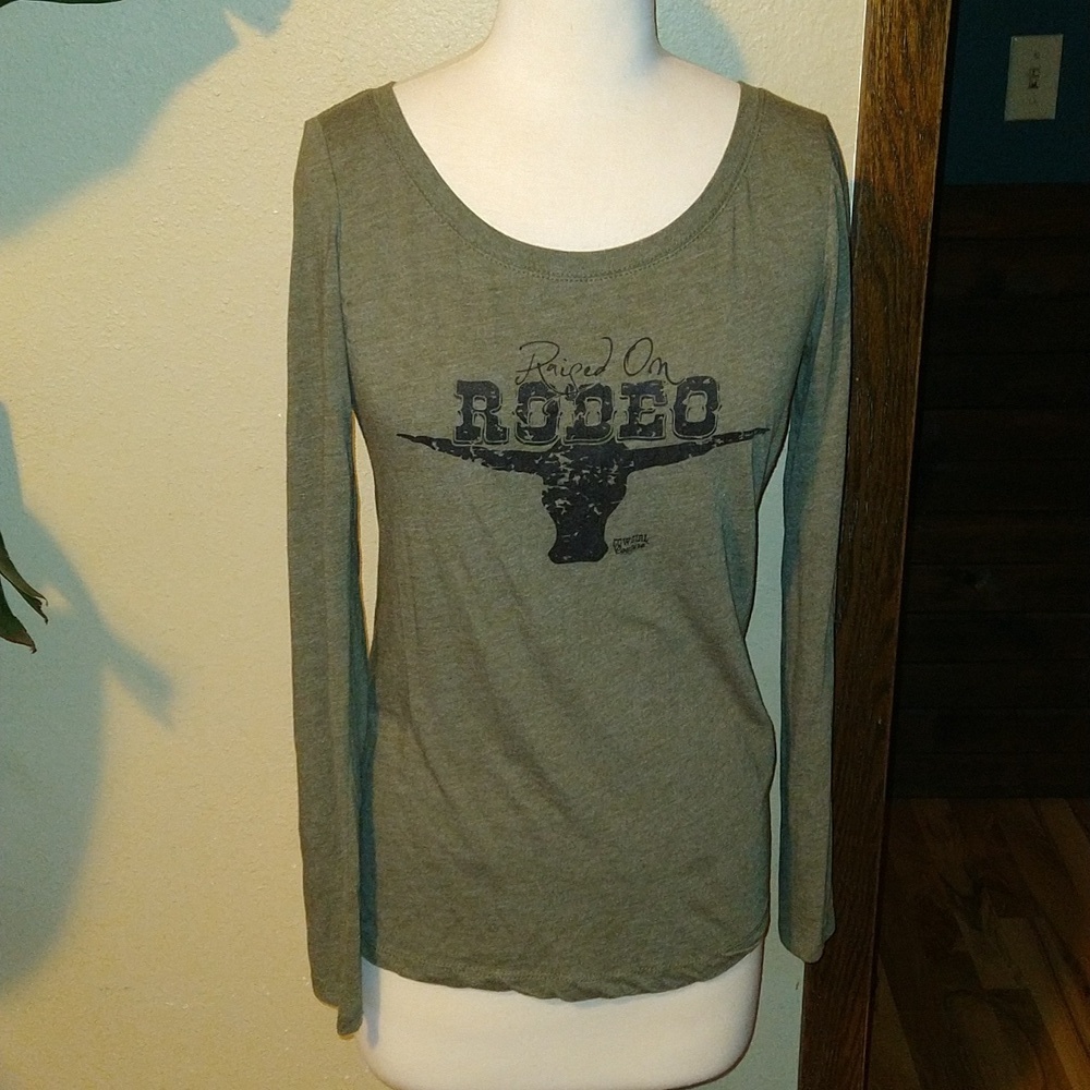 Cowgirl Couture "Raised on Rodeo" Fitted Long Sleeve Tee